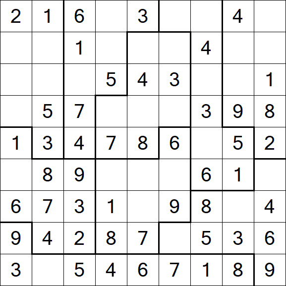 Jigsaw Sudoku - Simple