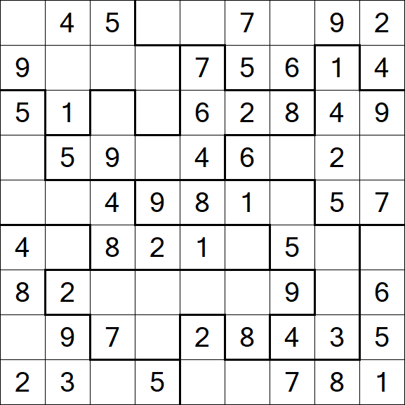 Jigsaw Sudoku - Simple