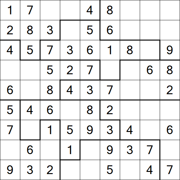 Jigsaw Sudoku - Simple