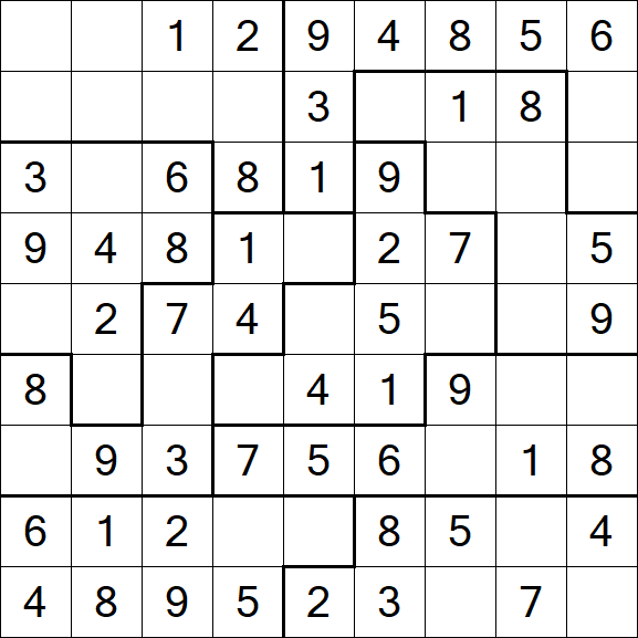 Jigsaw Sudoku - Simple