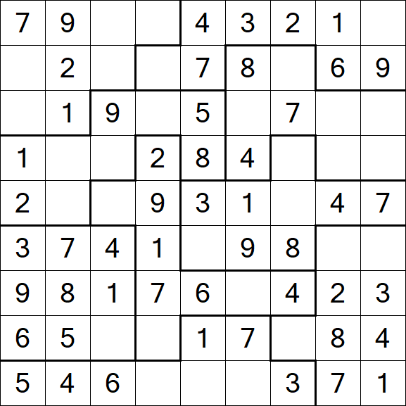 Jigsaw Sudoku - Simple