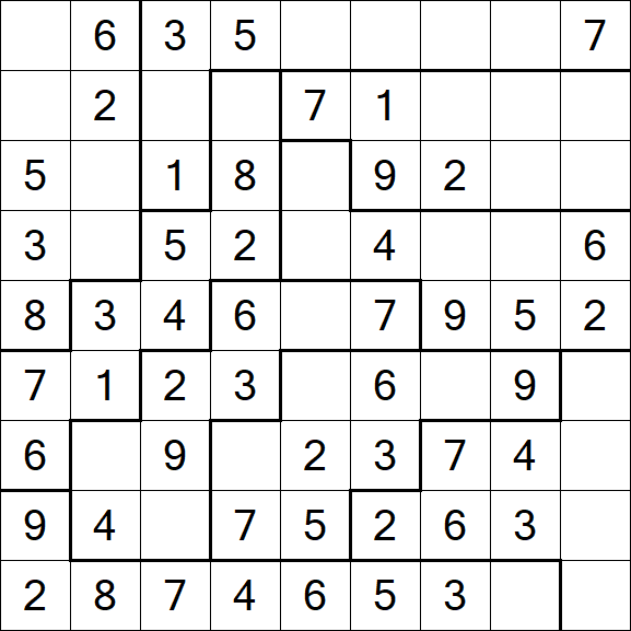 Jigsaw Sudoku - Simple