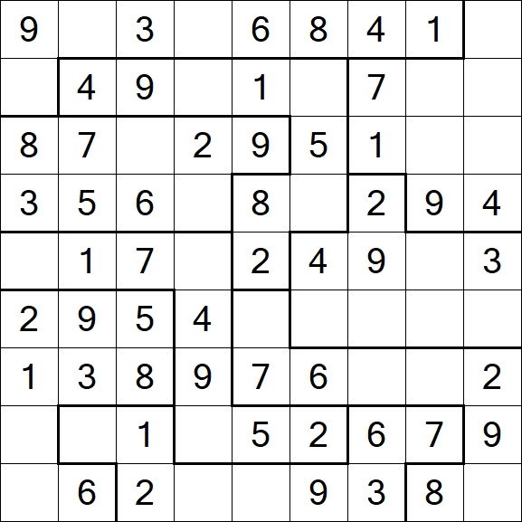 Jigsaw Sudoku - Simple