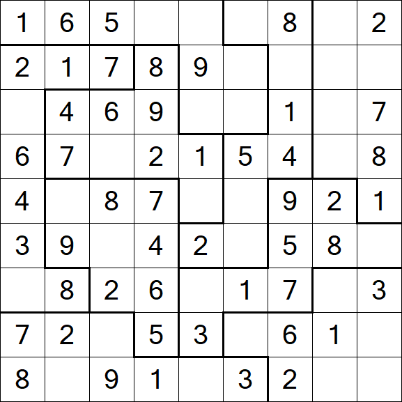 Jigsaw Sudoku - Simple