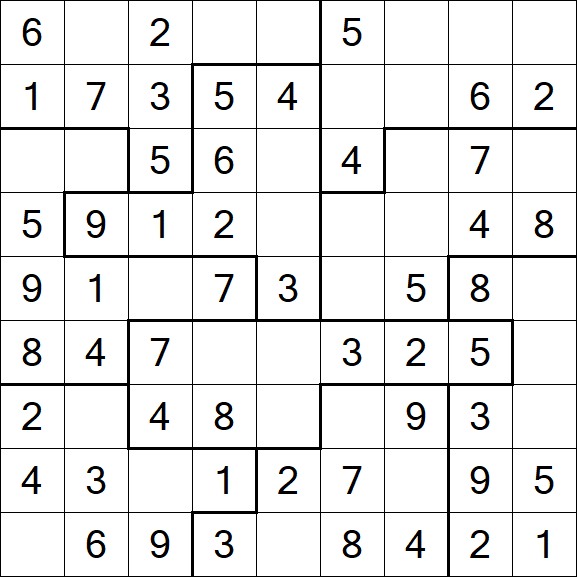 Jigsaw Sudoku - Simple