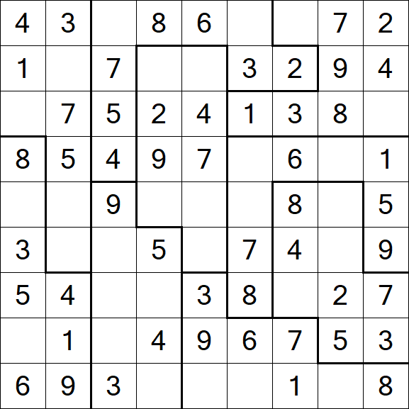 Jigsaw Sudoku - Simple