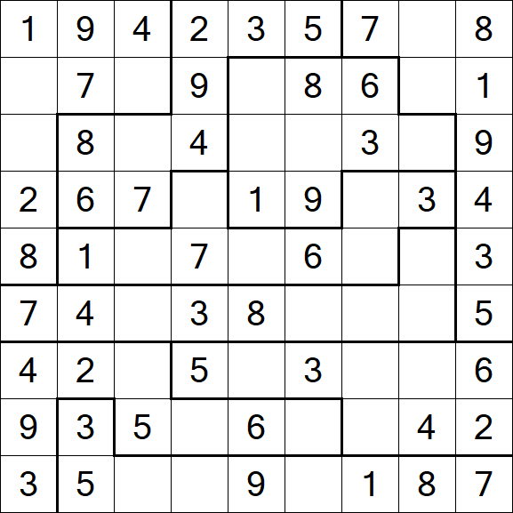 Jigsaw Sudoku - Fácil
