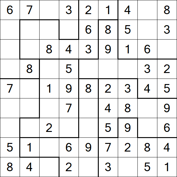 Jigsaw Sudoku - Einfach