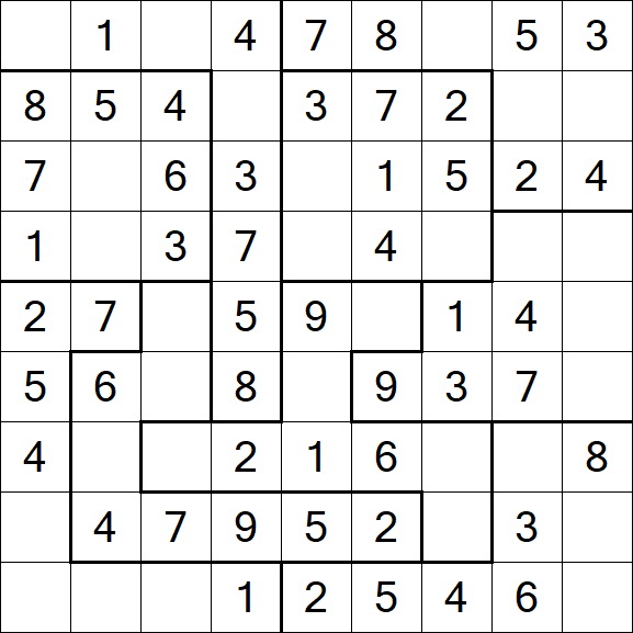 Jigsaw Sudoku - Einfach