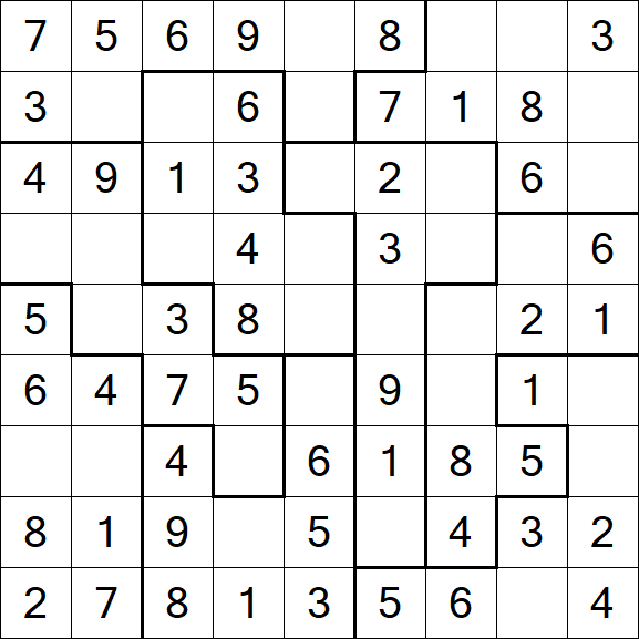 Jigsaw Sudoku - Einfach
