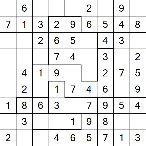 Jigsaw Sudoku - Einfach