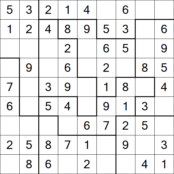 Jigsaw Sudoku - Einfach