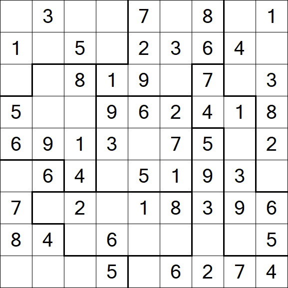 Jigsaw Sudoku - Einfach
