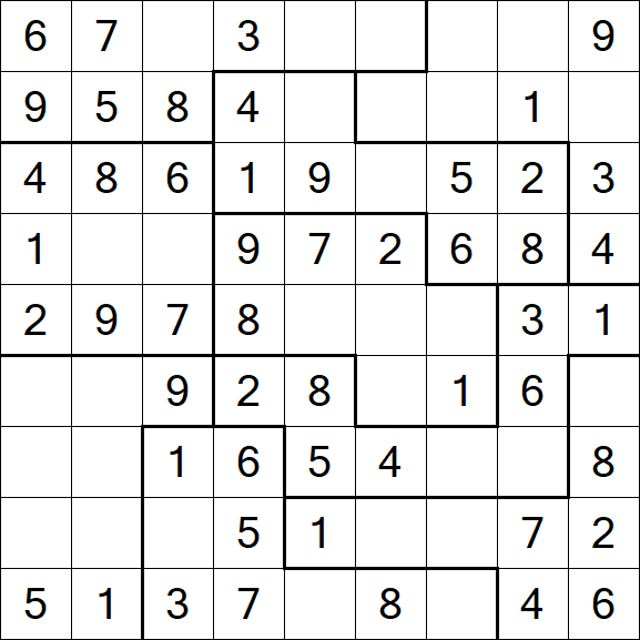 Jigsaw Sudoku - Einfach