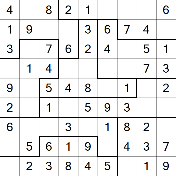 Jigsaw Sudoku - Simple