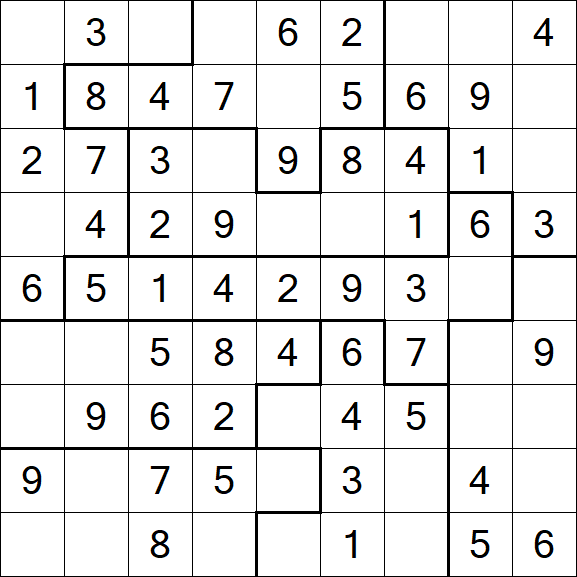 Jigsaw Sudoku - Simple