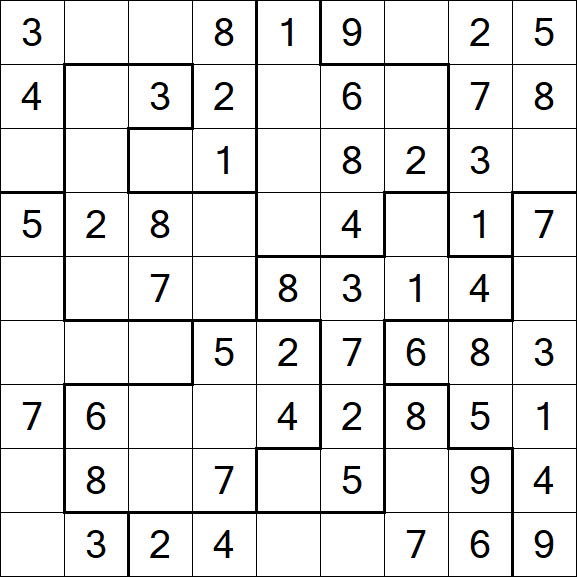 Jigsaw Sudoku - Simple