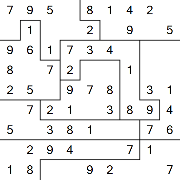 Jigsaw Sudoku - Simple