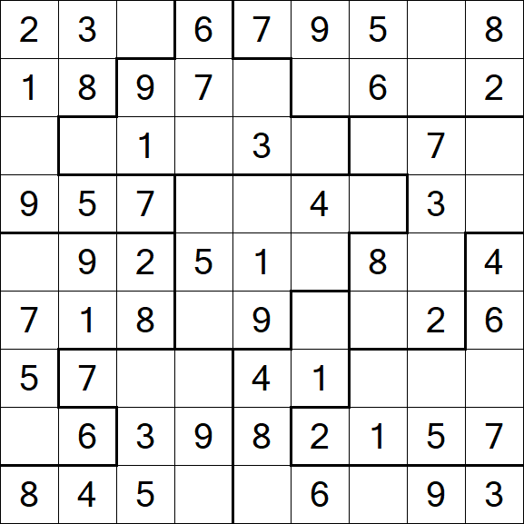Jigsaw Sudoku - Simple