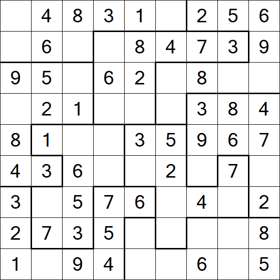 Jigsaw Sudoku - Simple