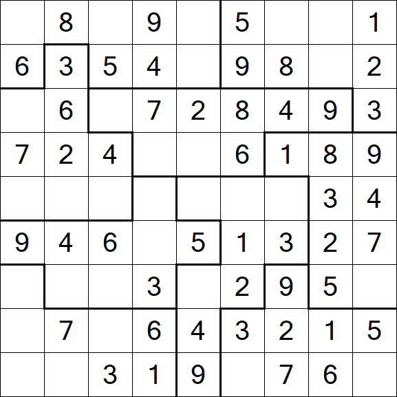 Jigsaw Sudoku - Simple
