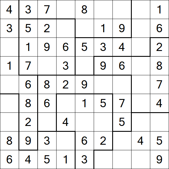 Jigsaw Sudoku - Simple
