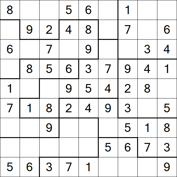 Jigsaw Sudoku - Simple