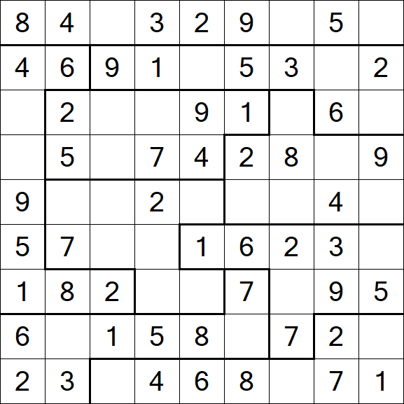 Jigsaw Sudoku - Simple