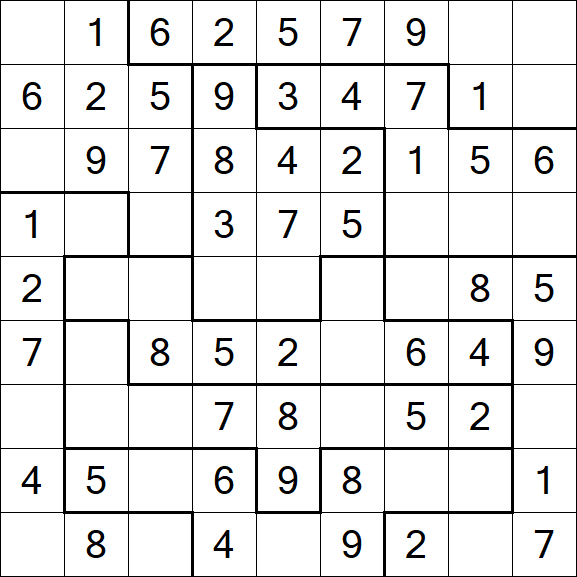 Jigsaw Sudoku - Simple