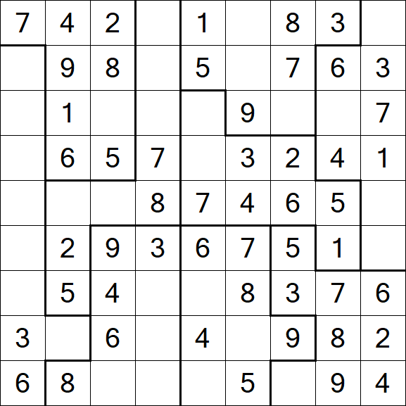 Jigsaw Sudoku - Simple