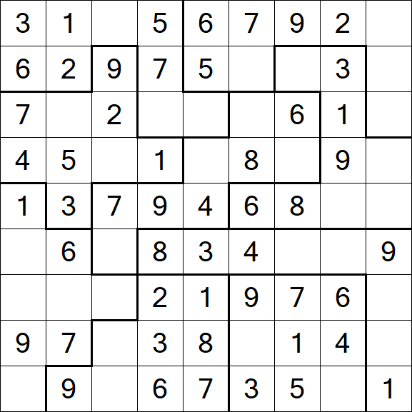 Jigsaw Sudoku - Simple