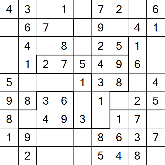 Jigsaw Sudoku - Simple