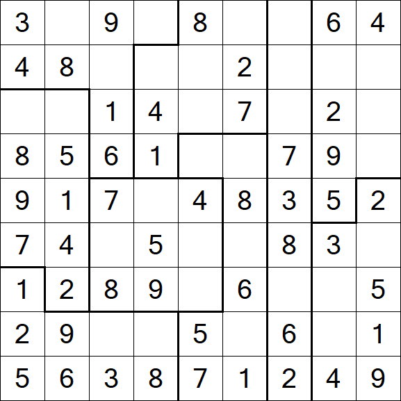Jigsaw Sudoku - Easy