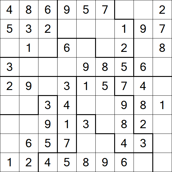 Jigsaw Sudoku - Einfach