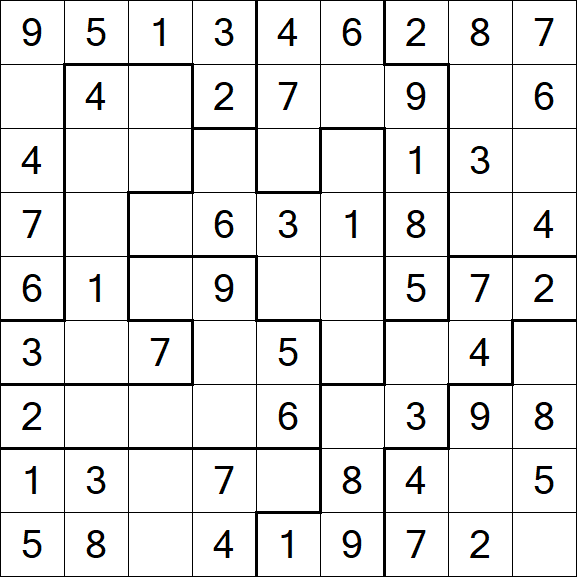 Jigsaw Sudoku - Easy