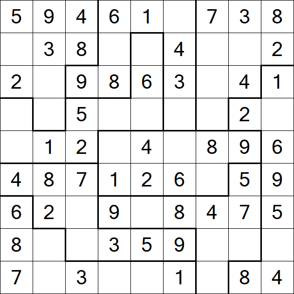Jigsaw Sudoku - Easy