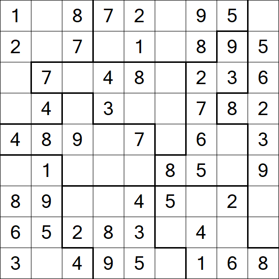 Jigsaw Sudoku - Easy