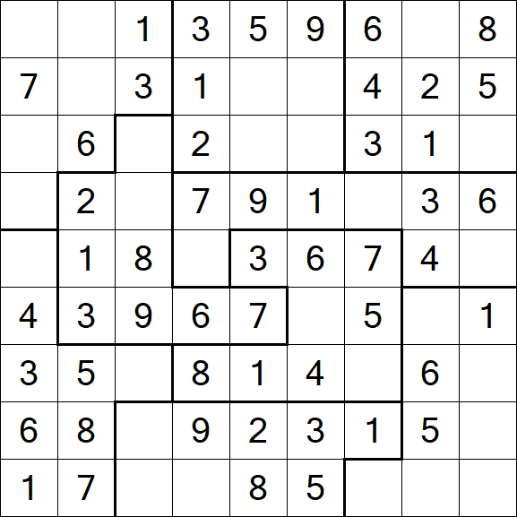 Jigsaw Sudoku - Simple