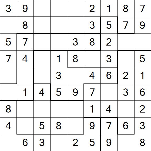 Jigsaw Sudoku - Easy