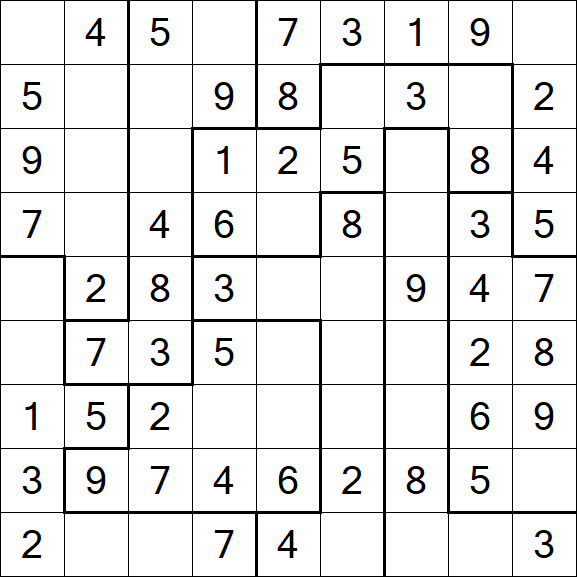 Jigsaw Sudoku - Simple