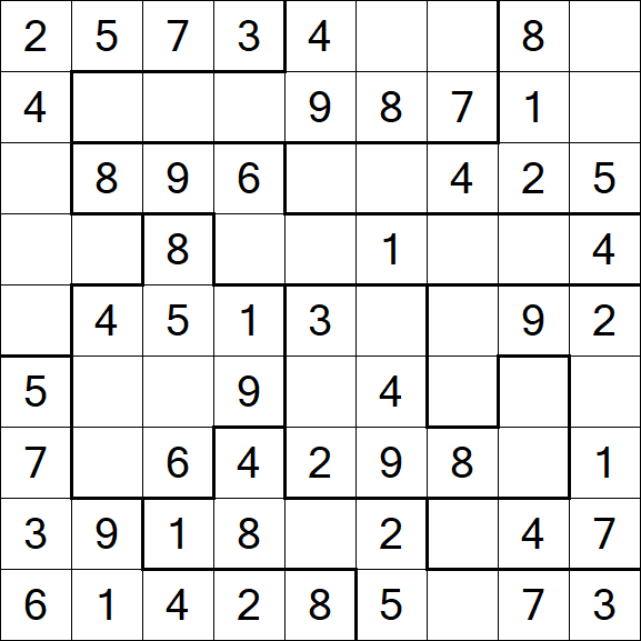 Jigsaw Sudoku - Simple