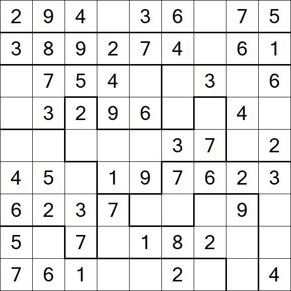 Jigsaw Sudoku - Simple