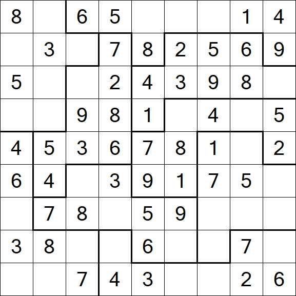 Jigsaw Sudoku - Simple