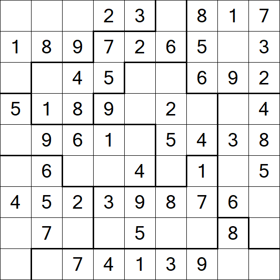 Jigsaw Sudoku - Simple