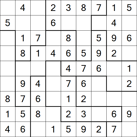 Jigsaw Sudoku - Simple