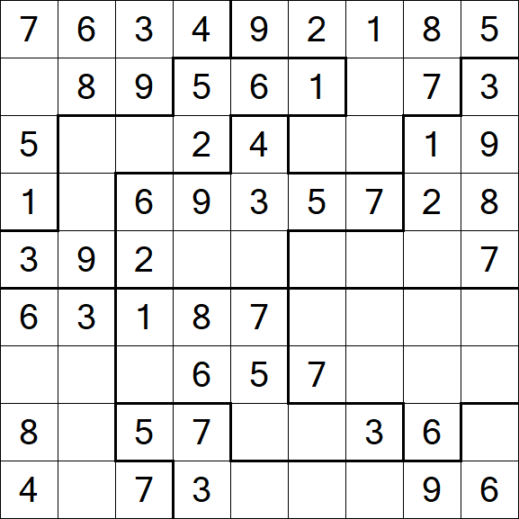 Jigsaw Sudoku - Einfach
