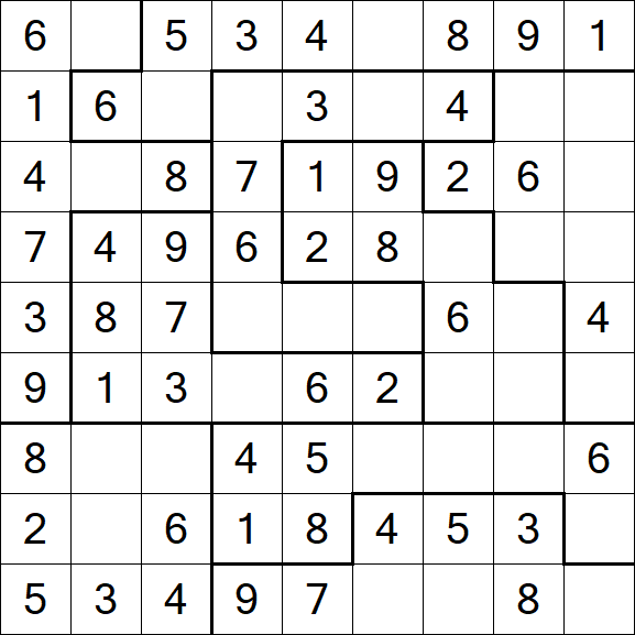 Jigsaw Sudoku - Fácil