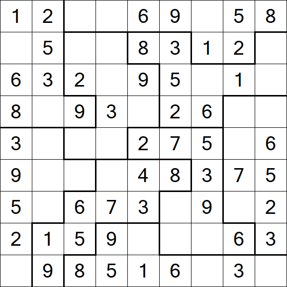 Jigsaw Sudoku - Easy