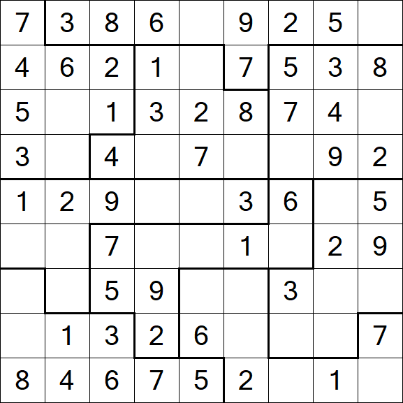 Jigsaw Sudoku - Easy