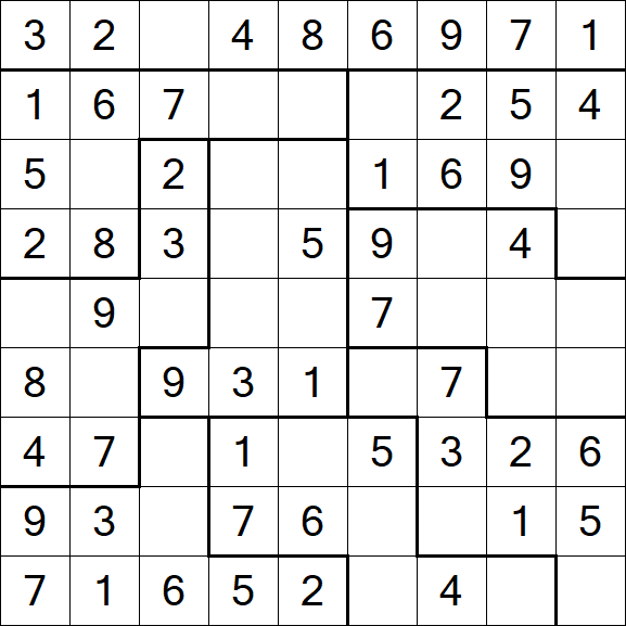 Jigsaw Sudoku - Easy